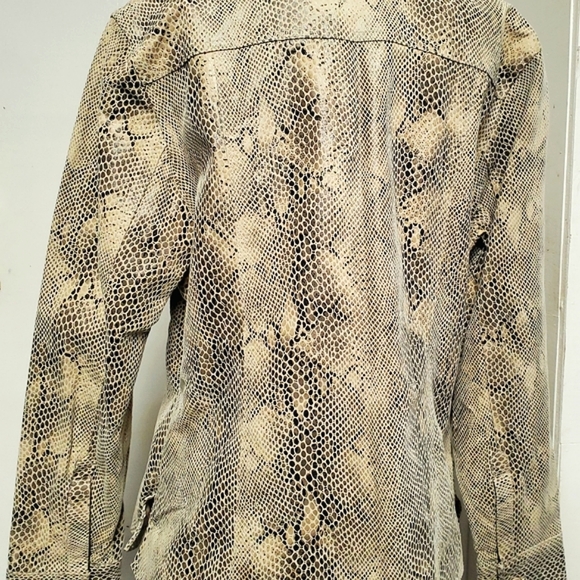 Adorable A.M.I. Snake Reptile Suede Leather Jacket RARE Size Medium - Picture 5 of 7